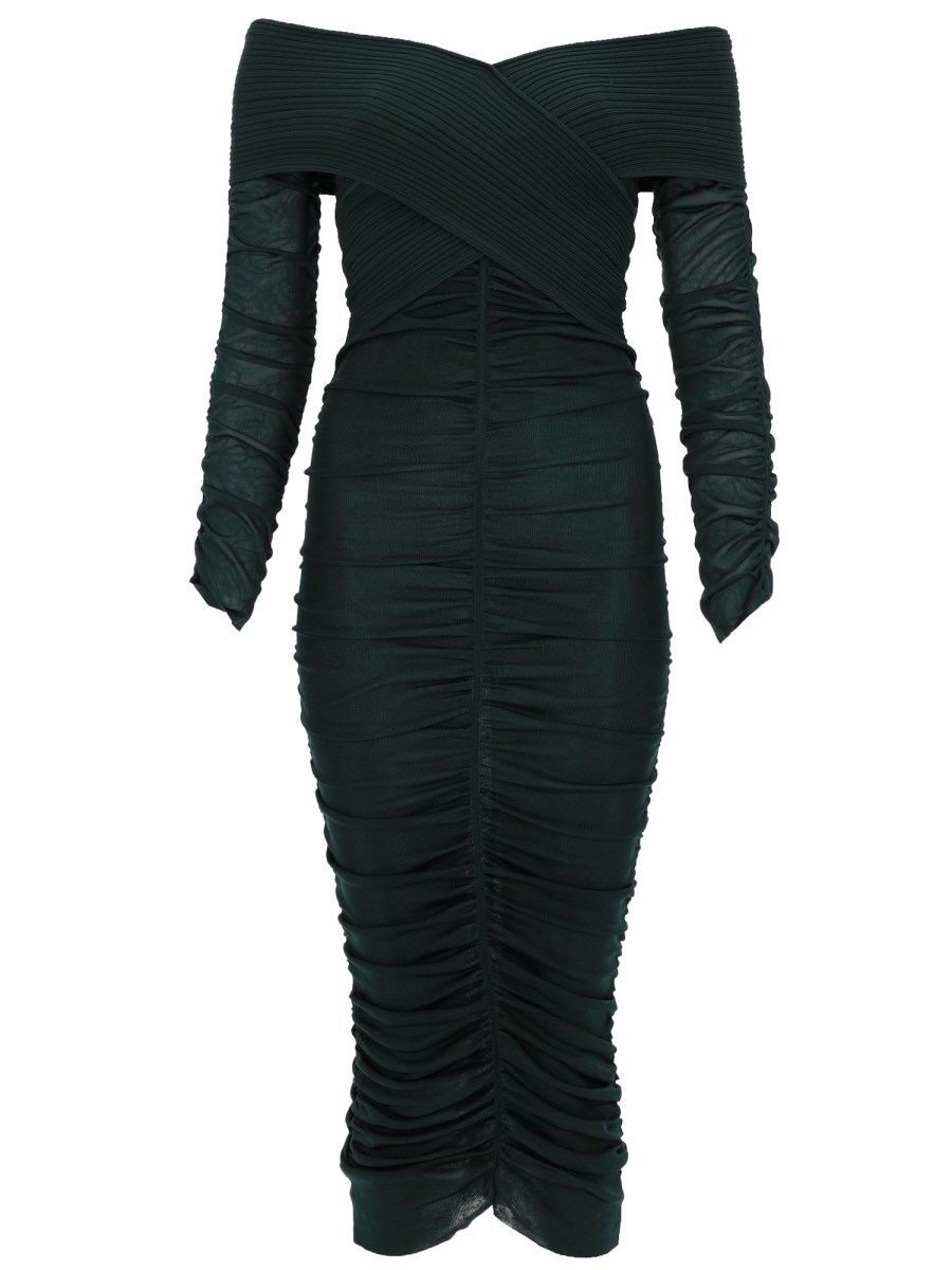 ABITO MIDI ARRICCIATO IN VISCOSA