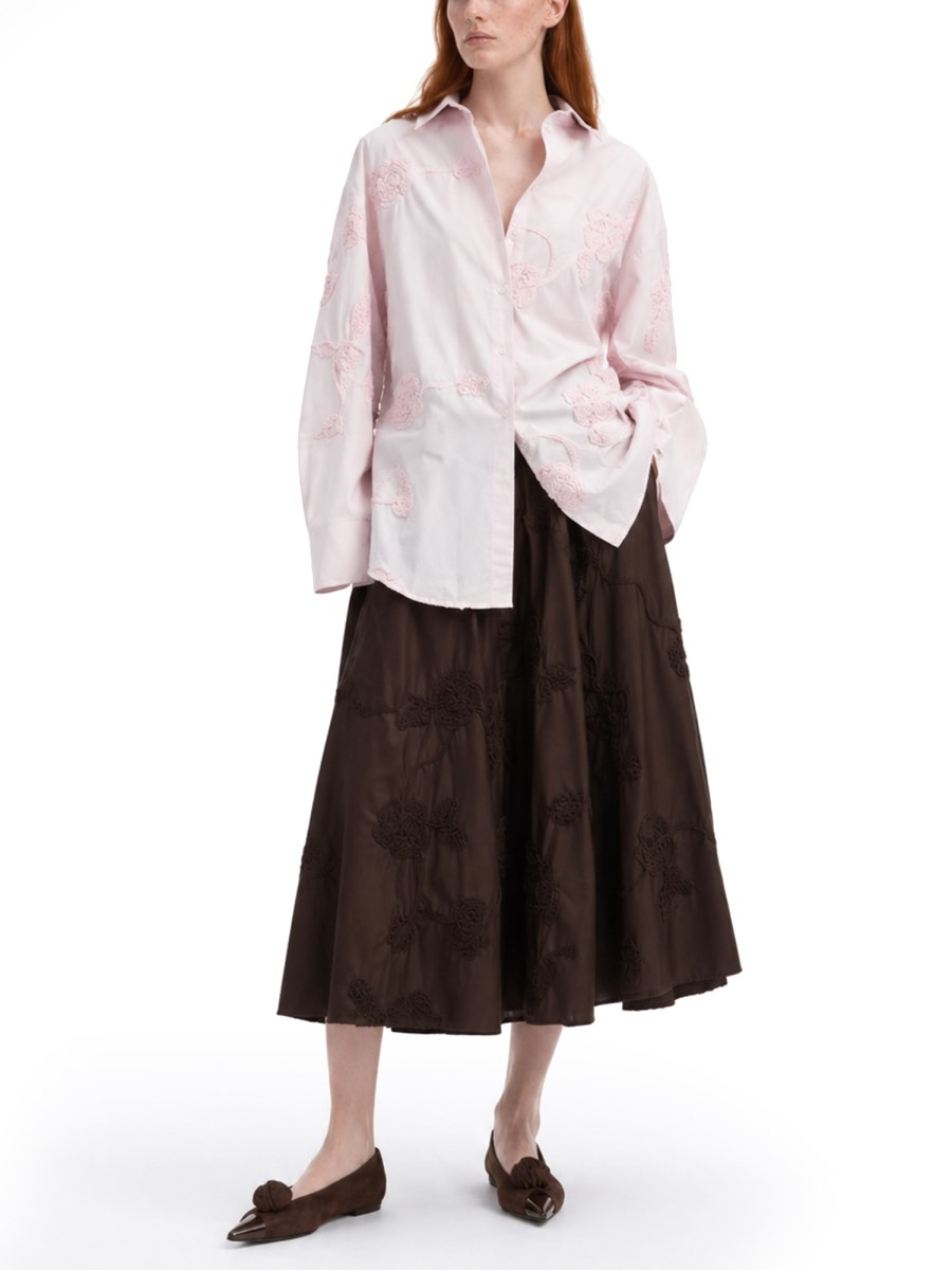 CAMICIA OVERSIZE CON DETTAGLI FLOREALI