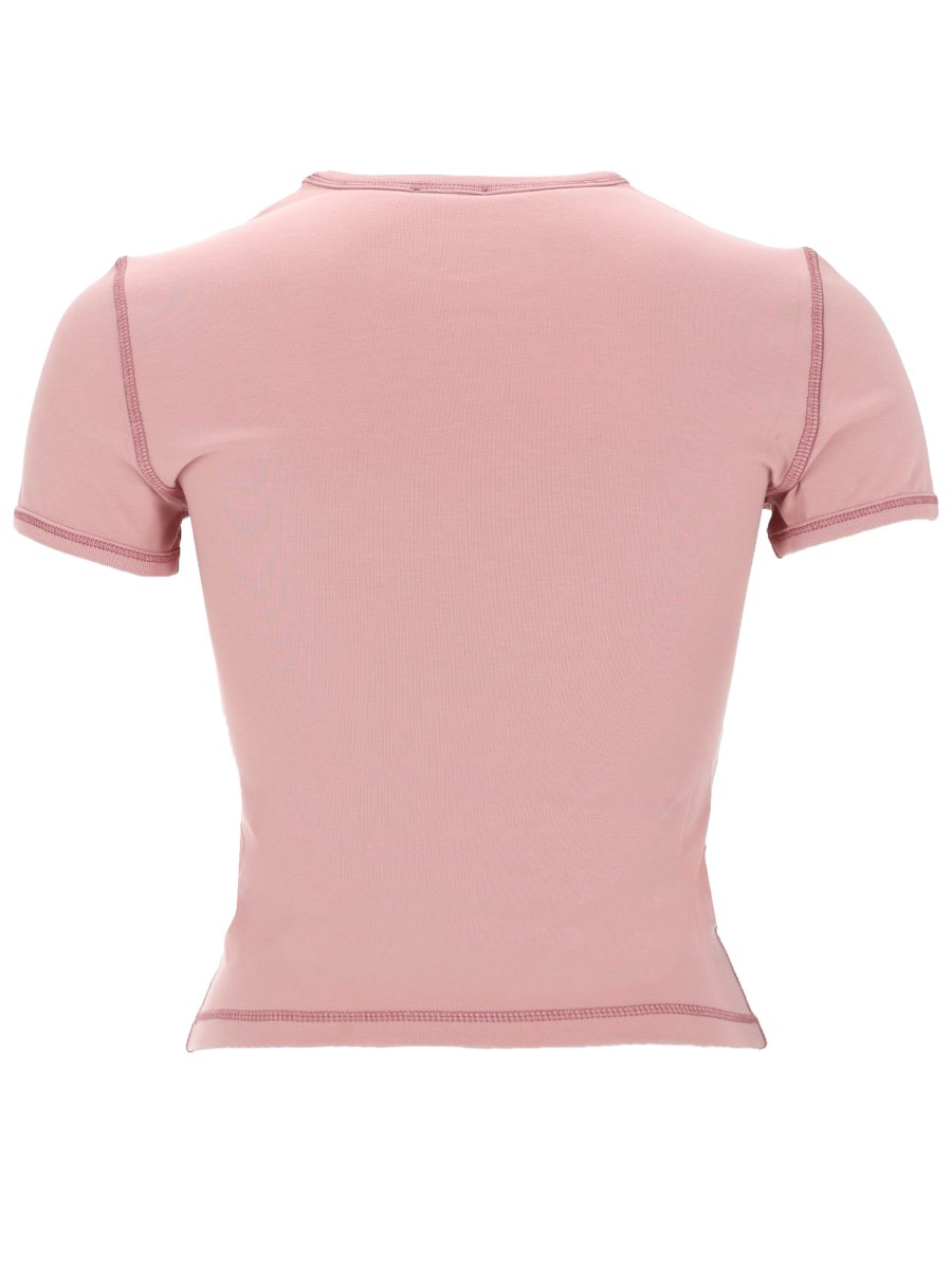 T-SHIRT CON STAMPA A CUORE E BORCHIE