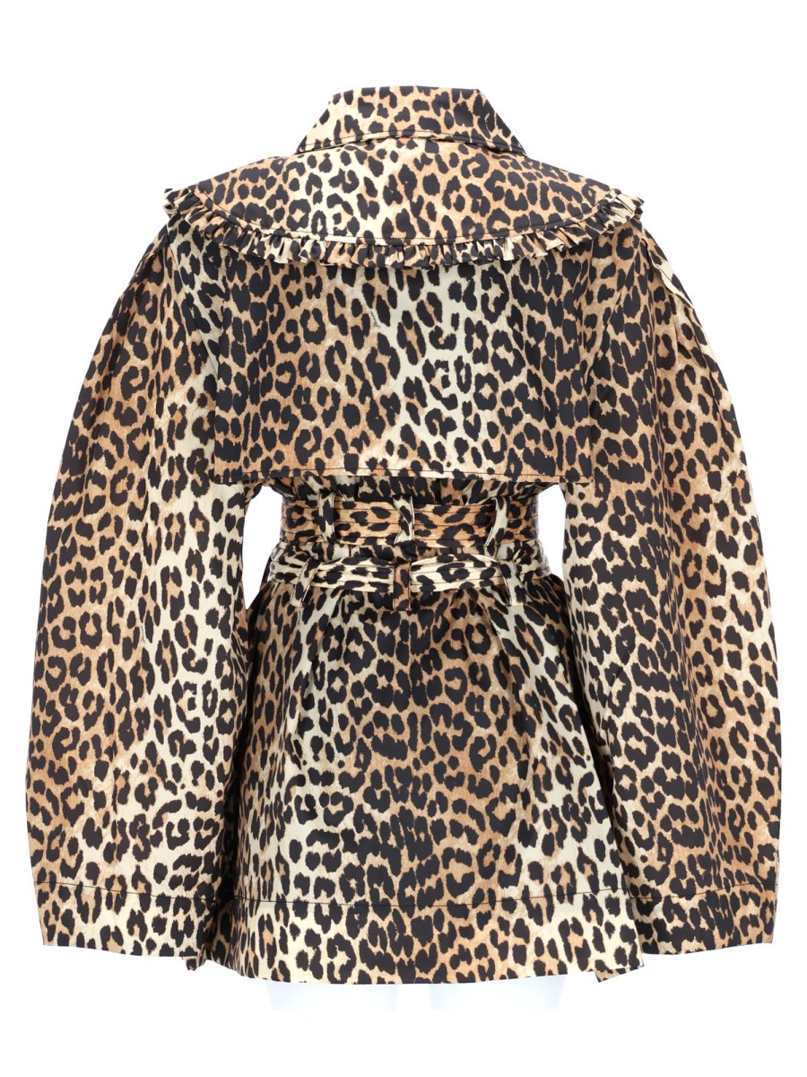 TRENCH CORTO CON STAMPA LEOPARDATA