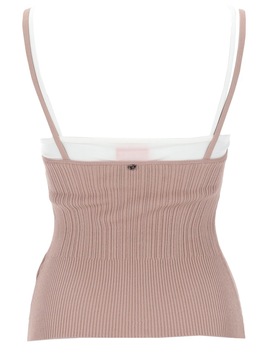 TOP IN MAGLIA CON EFFETTO SOVRAPPOSTO