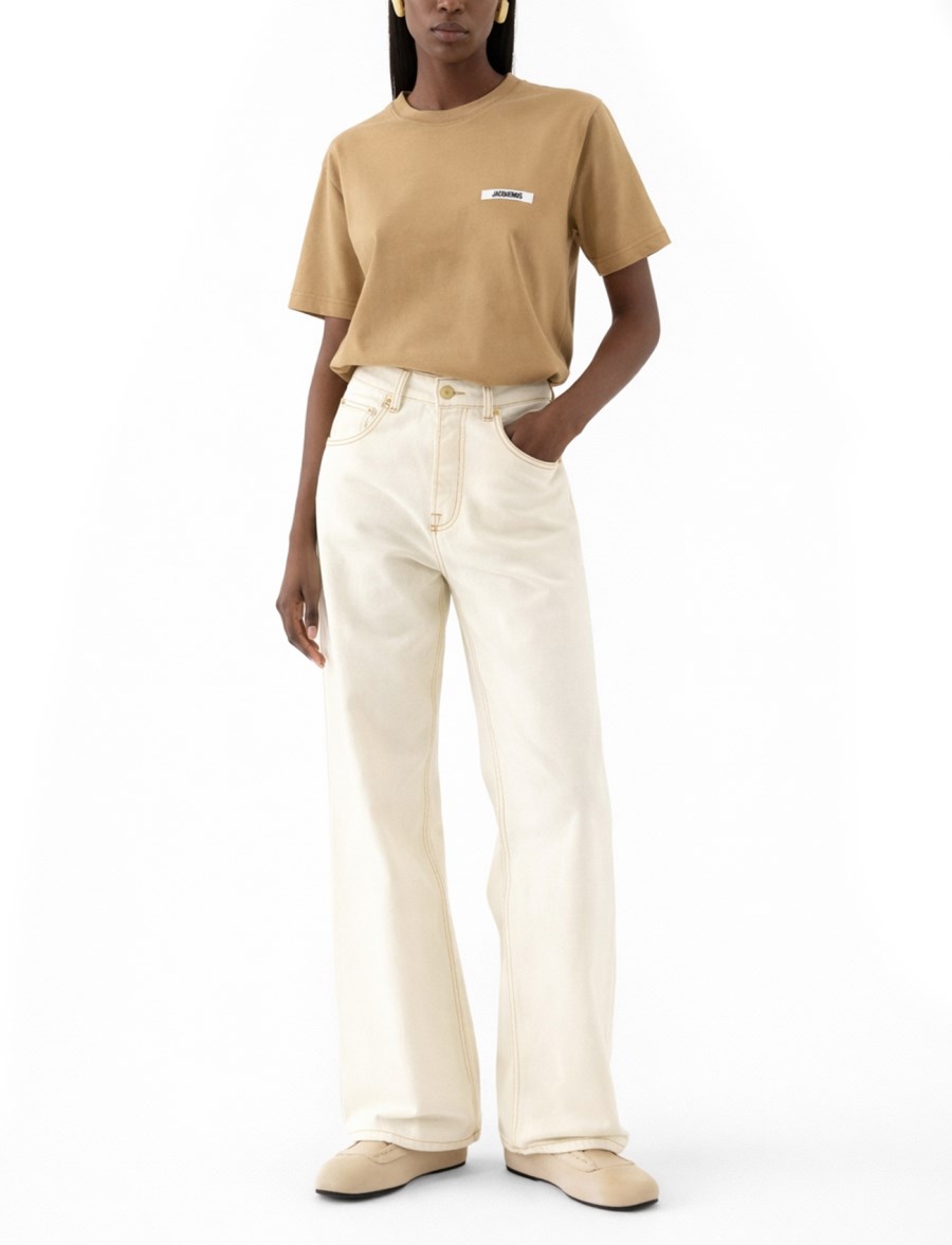 T-SHIRT A MANICHE CORTE GROS GRAIN