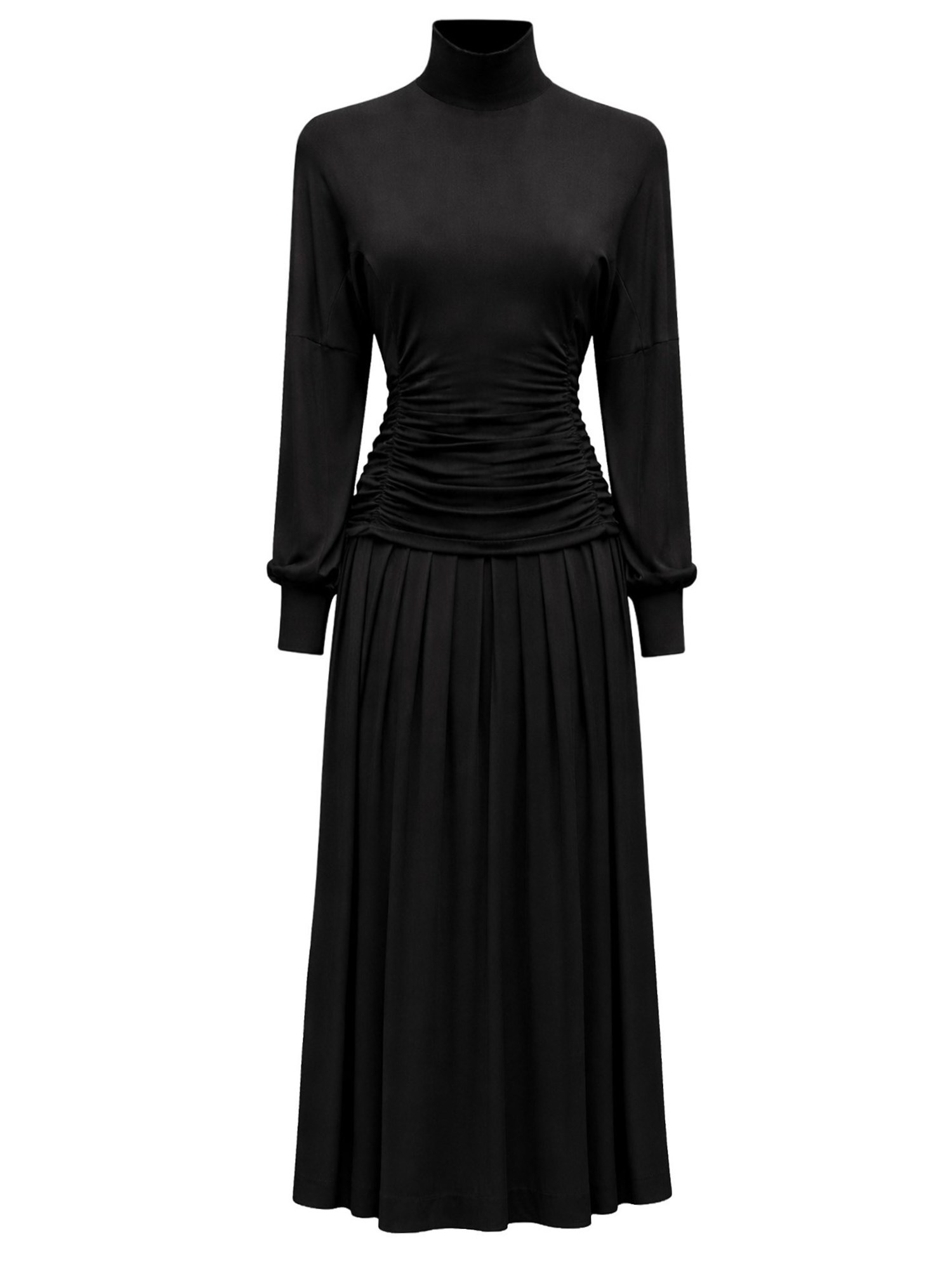 ganni long dress with high neck