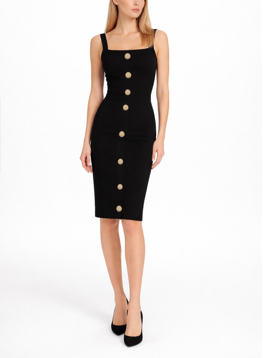 GONNA MIDI CON BOTTONI GIOIELLO