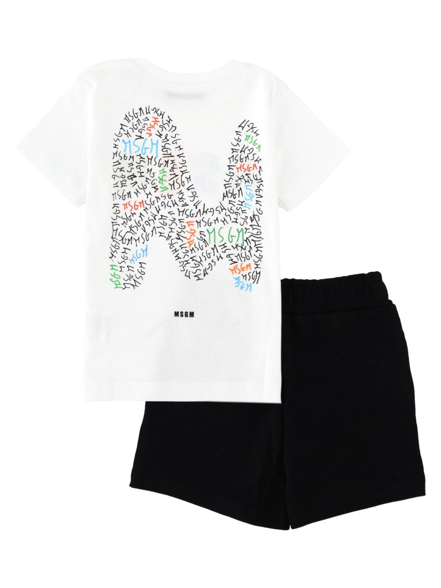 COORDINATO T-SHIRT CON STAMPA LOGO E SHORTS