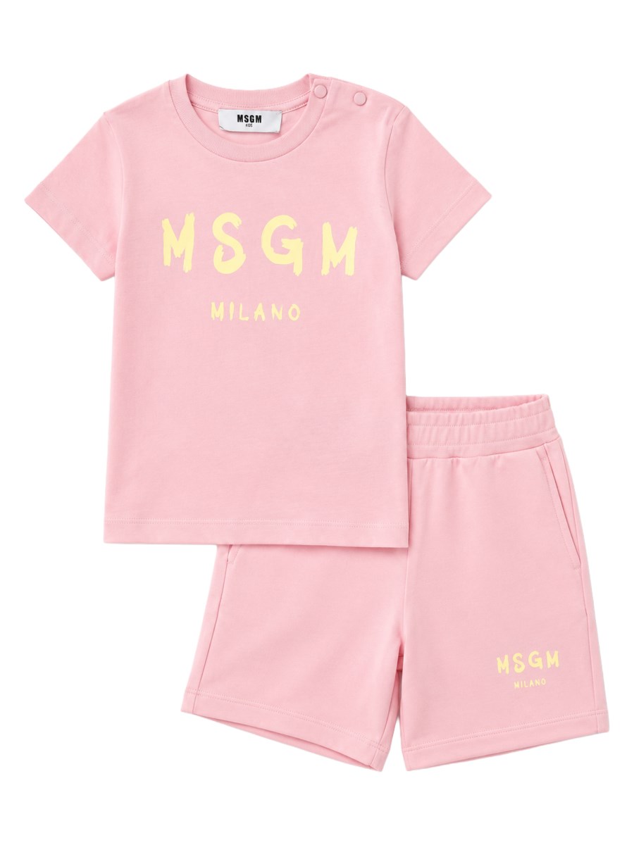 COORDINATO T-SHIRT CON STAMPA LOGO E SHORTS
