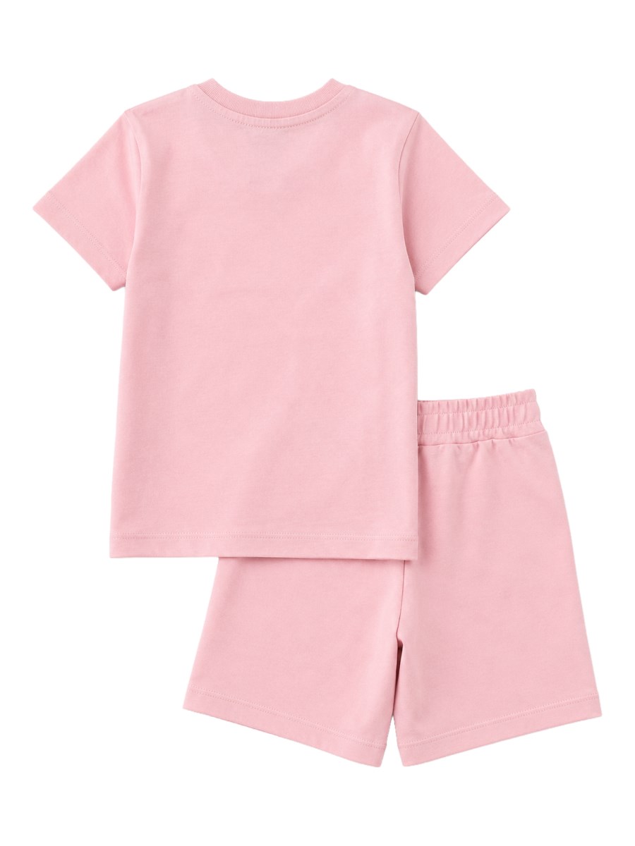 COORDINATO T-SHIRT CON STAMPA LOGO E SHORTS