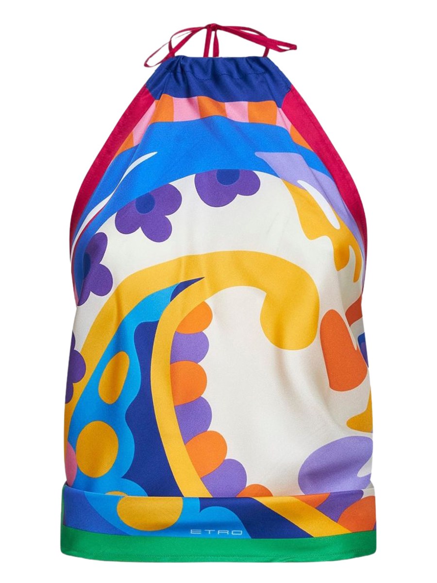 TOP IN SETA CON STAMPA PAISLEY