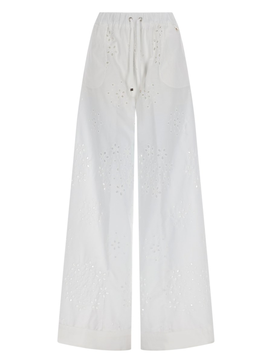 PANTALONE TRAFORATO CON RICAMO SANGALLO