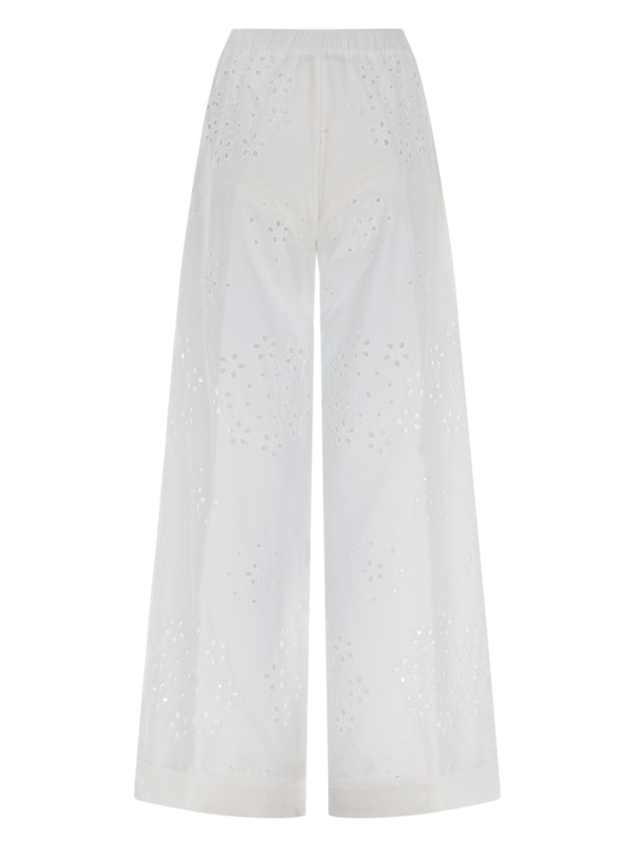 PANTALONE TRAFORATO CON RICAMO SANGALLO