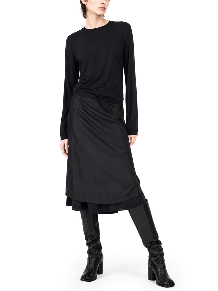 ABITO MIDI CON DRAPPEGGIO