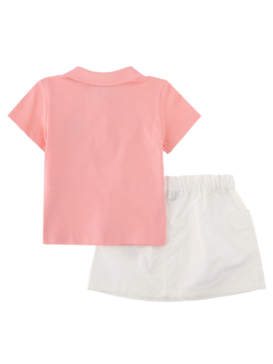 Set da bambina polo e gonna con vita elasticizzata 