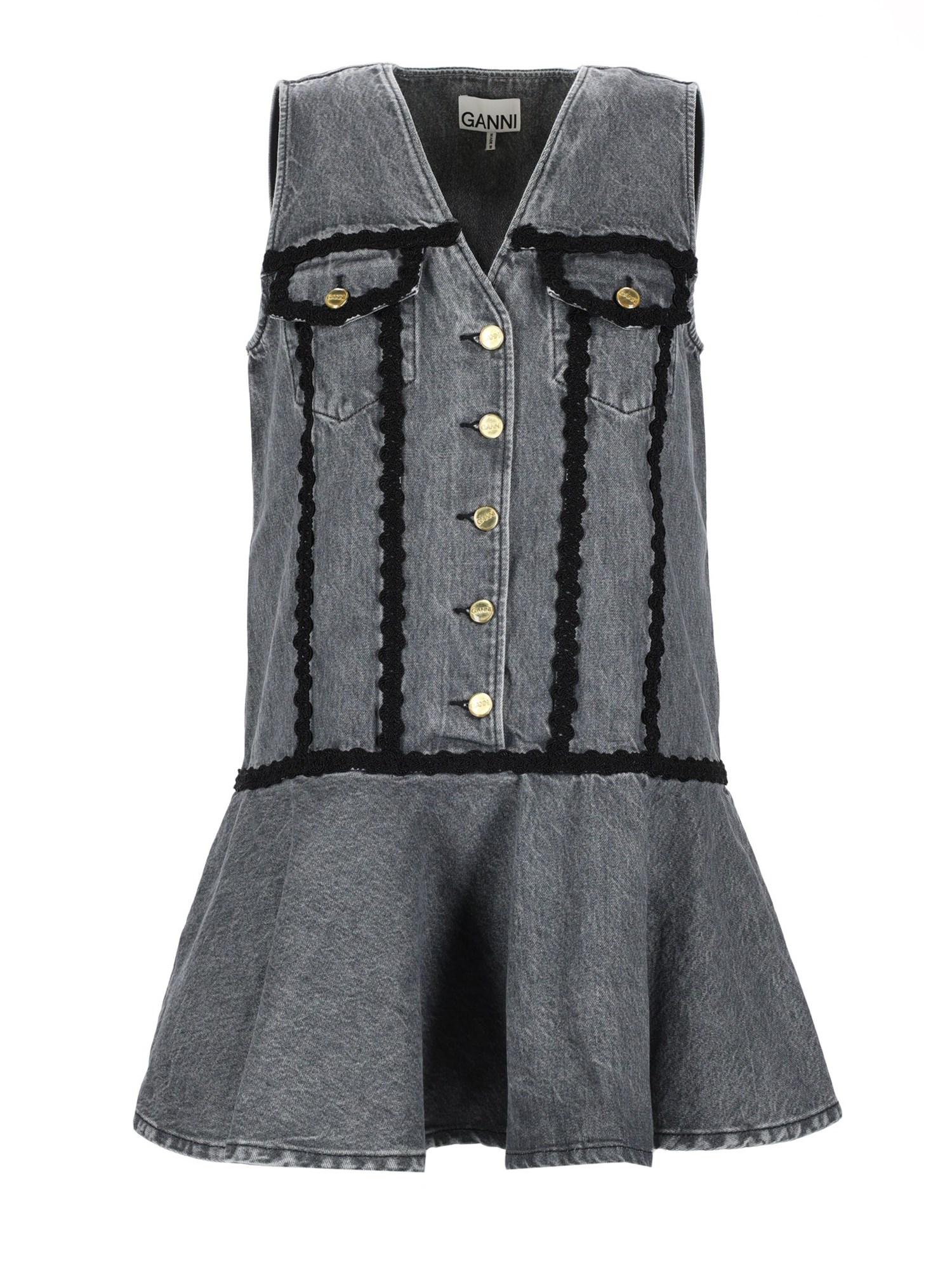 ganni cotton mini dress