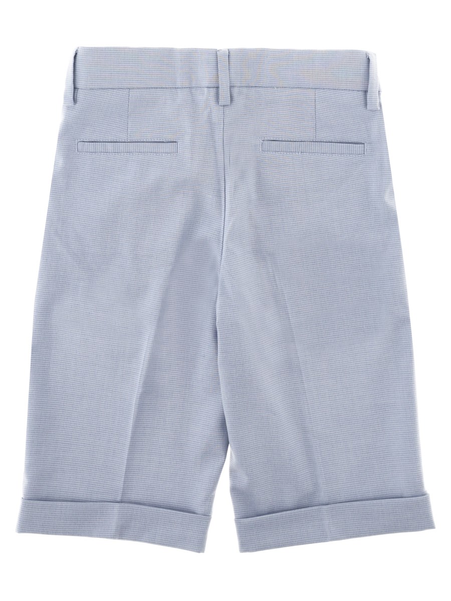 Shorts in pied de poule con vita regolabile grazie ad elastico interno