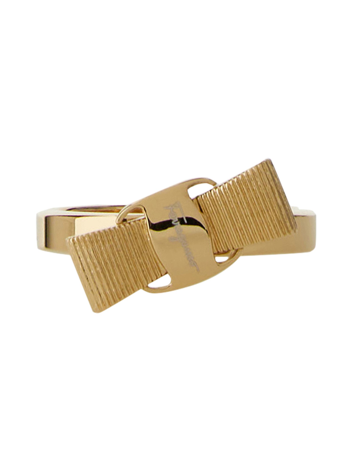 Ferragamo "vara" Bow Ring In Gold