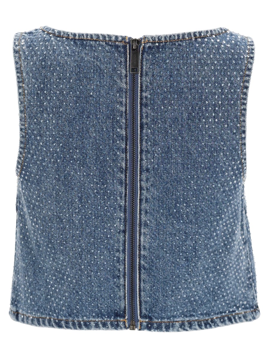 CROP TOP IN DENIM CON STRASS