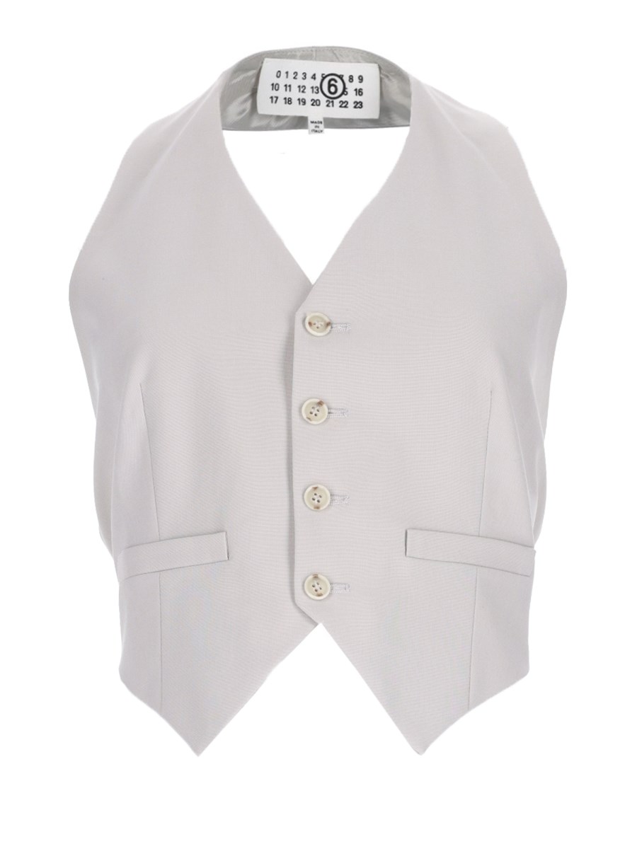 GILET IN MISTO LANA CON BOTTONI