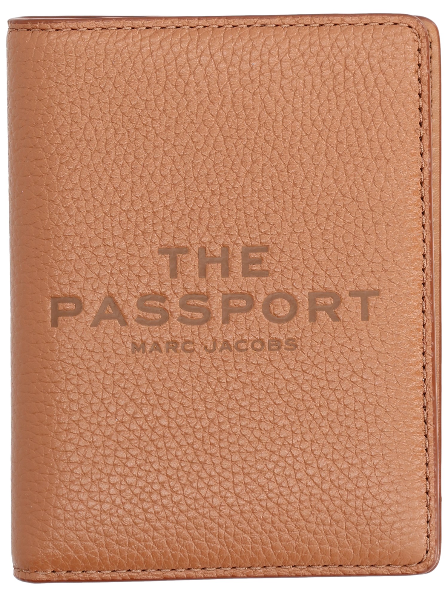 Marc Jacobs Leather Passport Holder In Sand