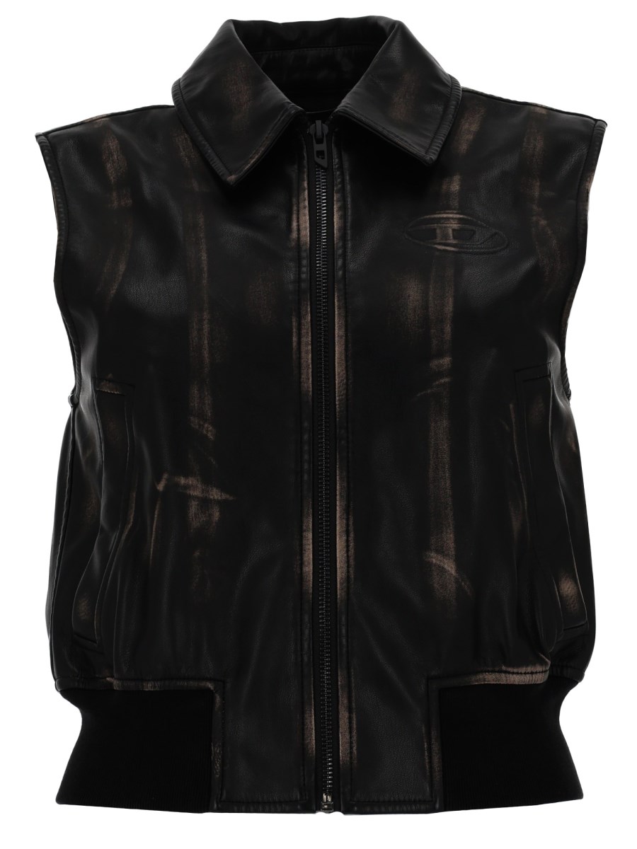 GILET BOMBER CON EFFETTO DISTRESSED