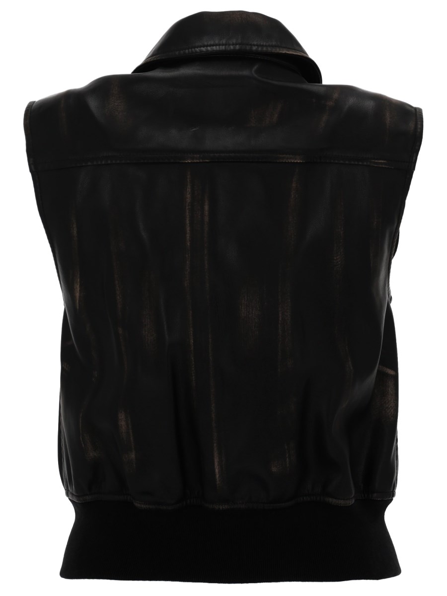 GILET BOMBER CON EFFETTO DISTRESSED