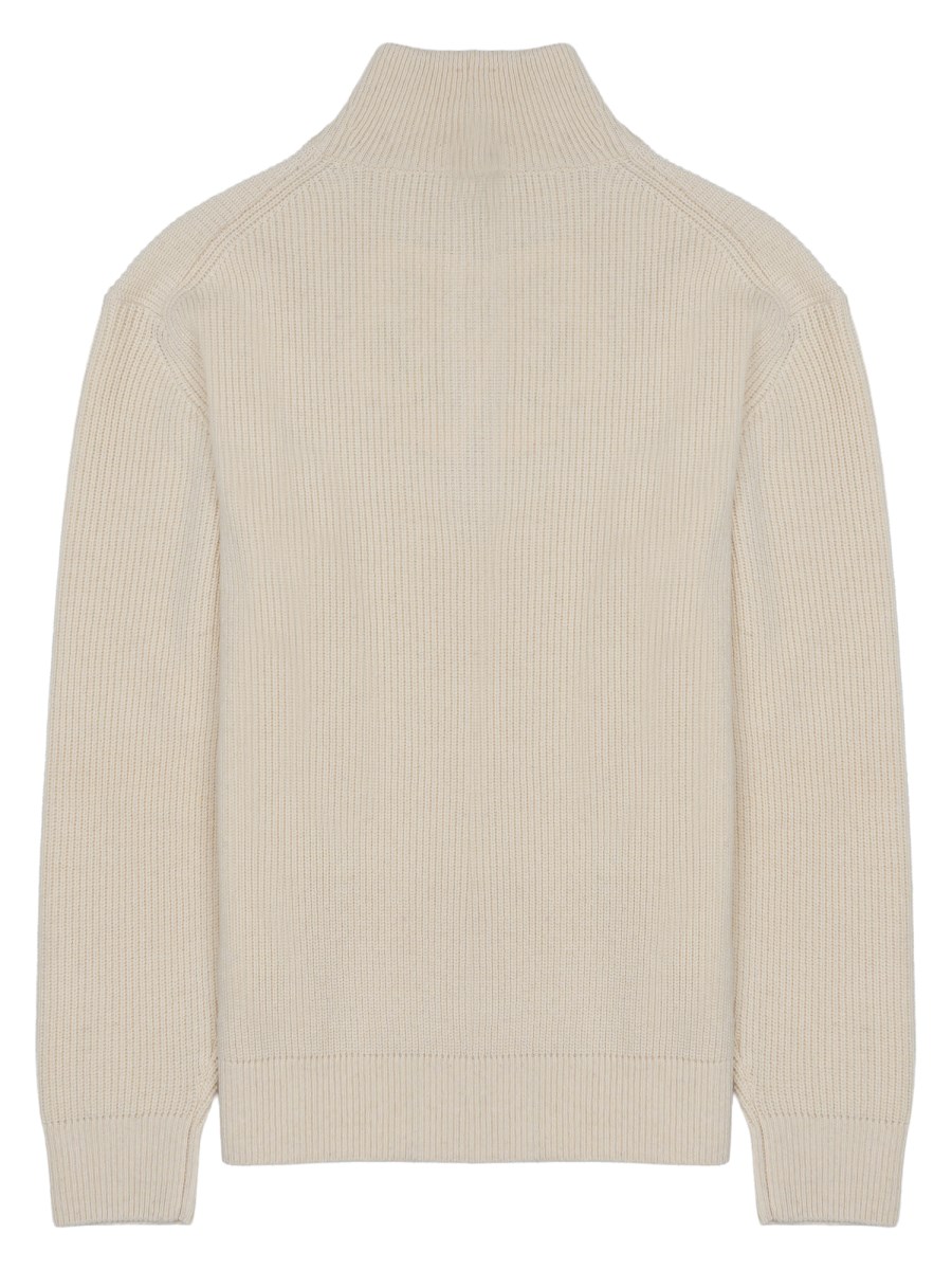 MAGLIA IN LANA E COTONE CON ZIP