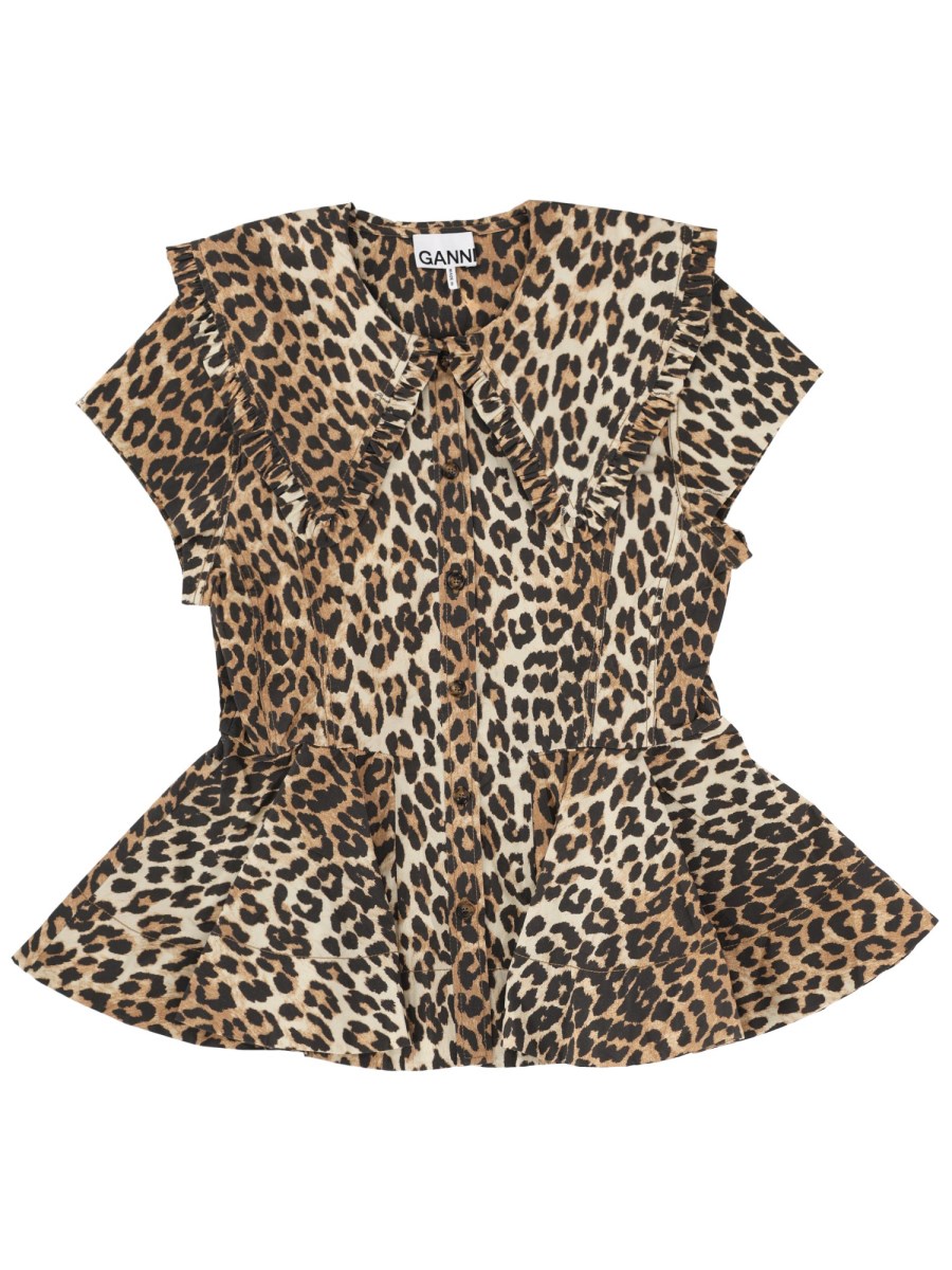 CAMICIA SMANICATA CON STAMPA