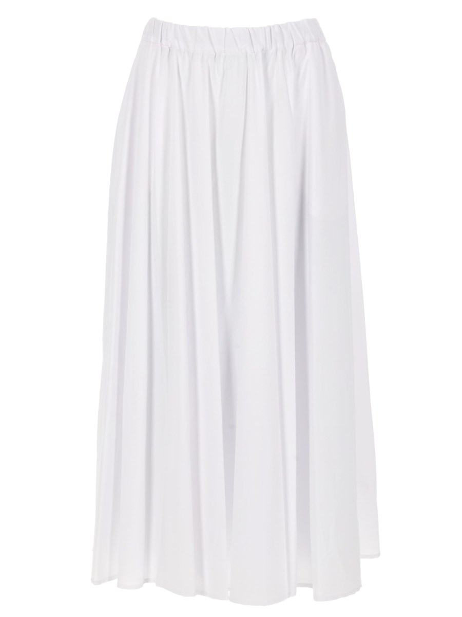 GONNA IN POPELINE DI COTONE E NYLON STRETCH