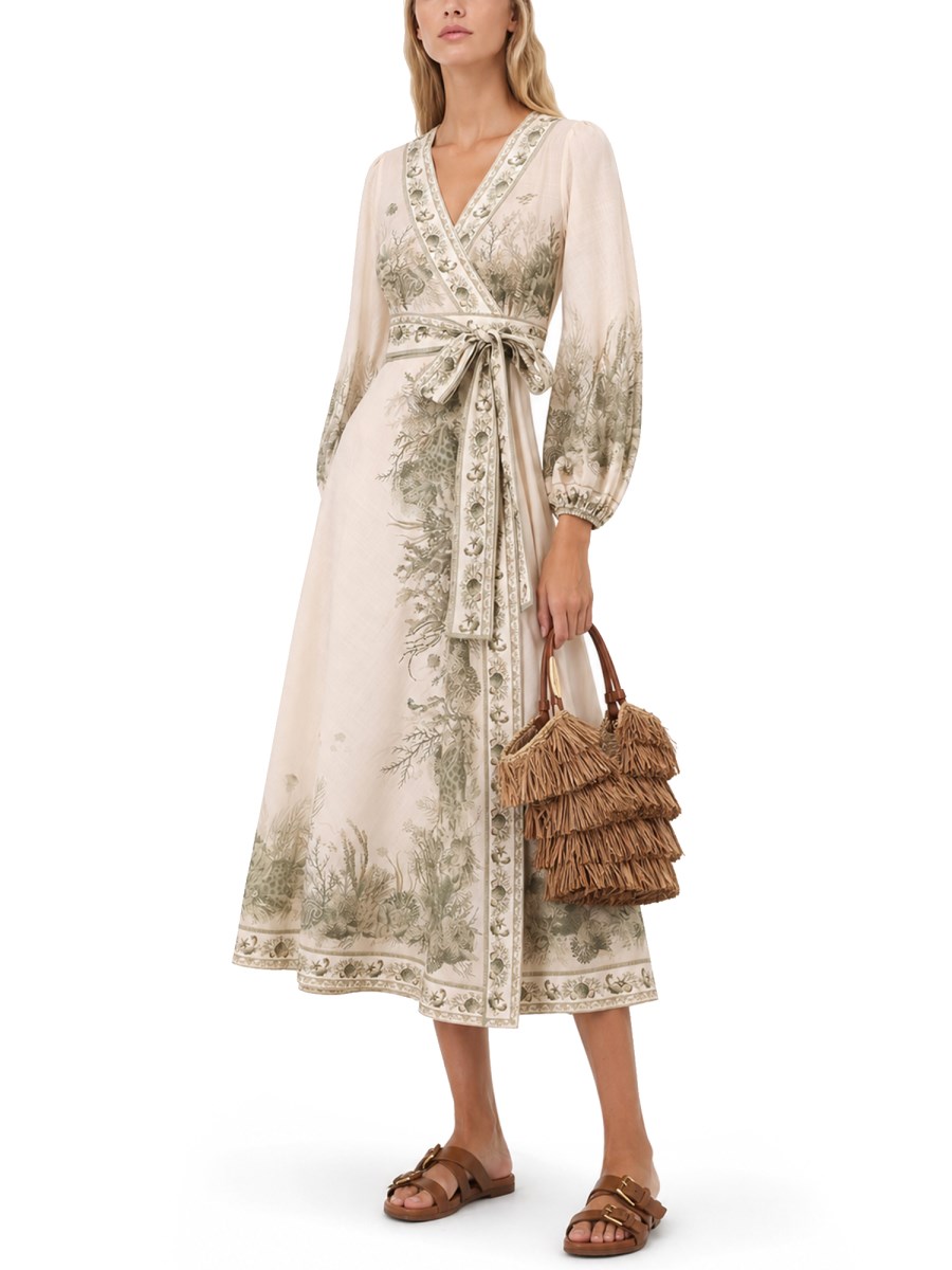 ABITO MIDI WONDERLUST A PORTAFOGLIO 