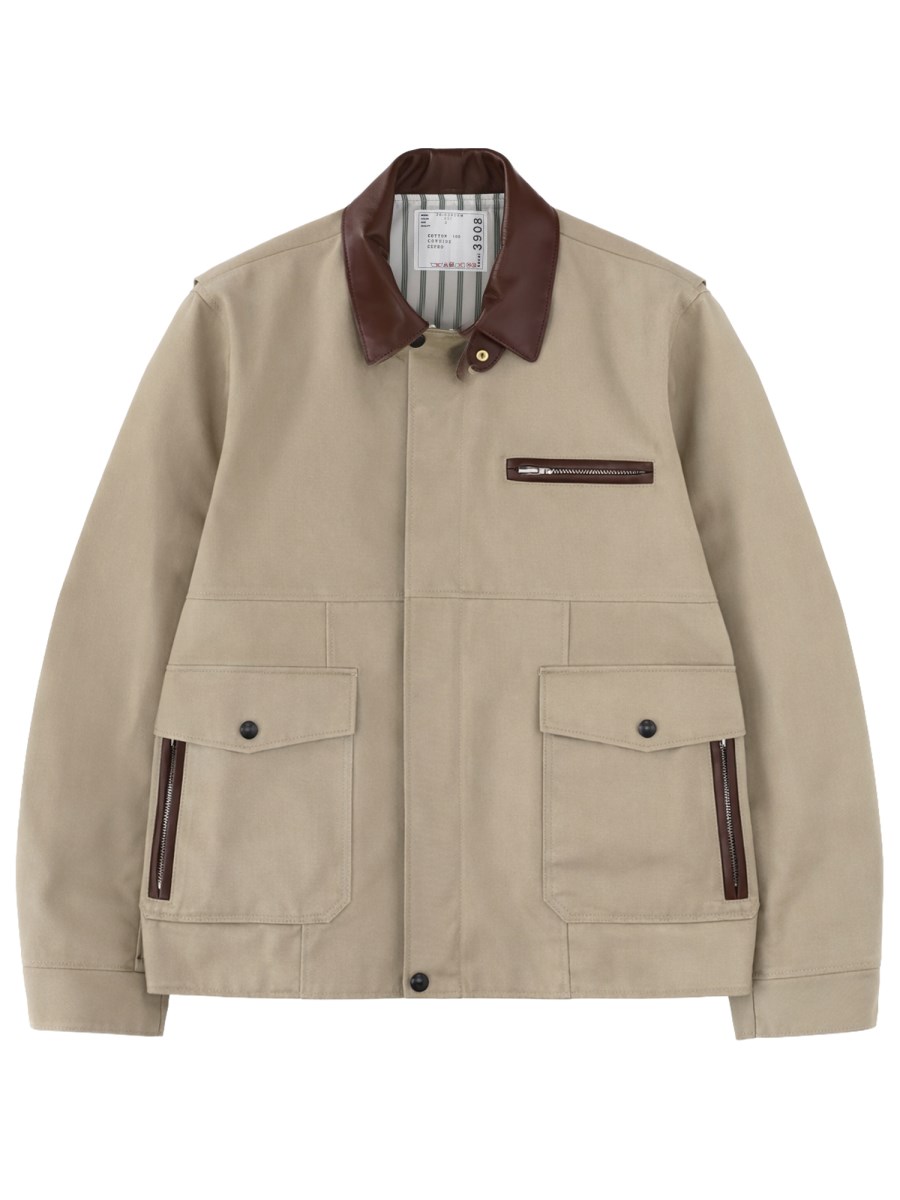 GIACCA CON COLLETTO IN PELLE