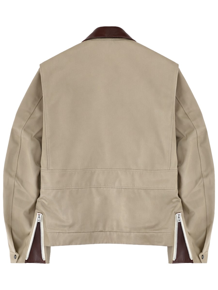 GIACCA CON COLLETTO IN PELLE