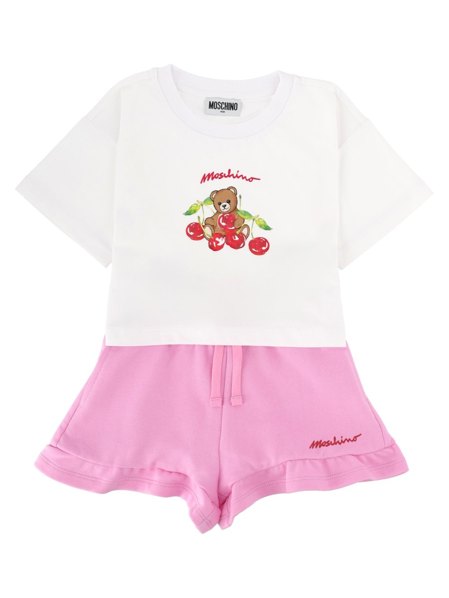 Set t-shirt cropped e shorts con coulisse