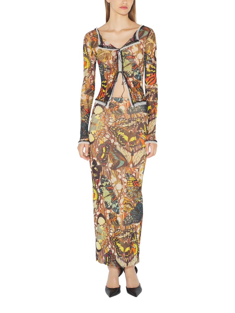 CARDIGAN CON STAMPA PAPILLON