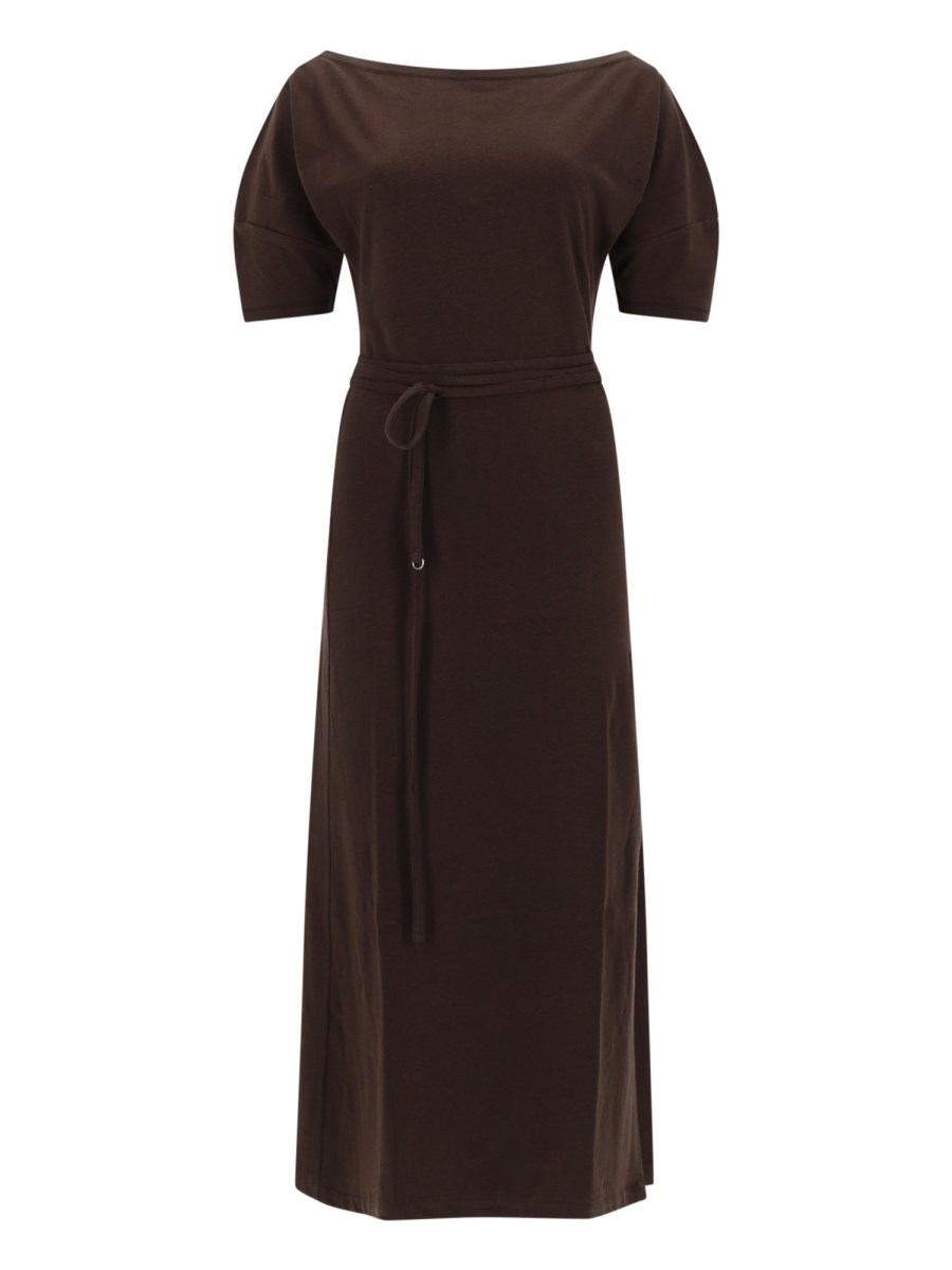 ABITO MIDI IN COTONE E LINO