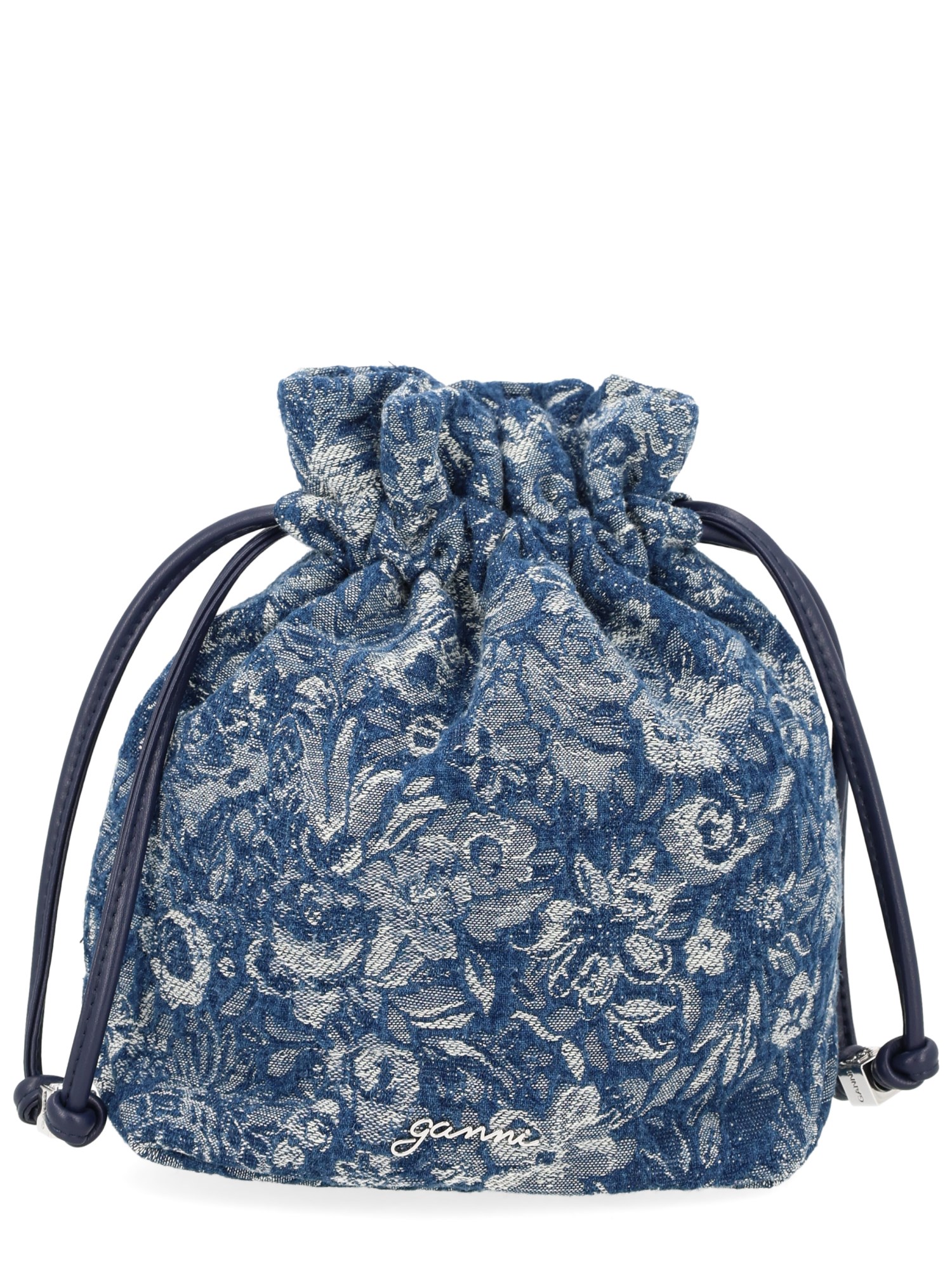 ganni denim "tapestry" bag