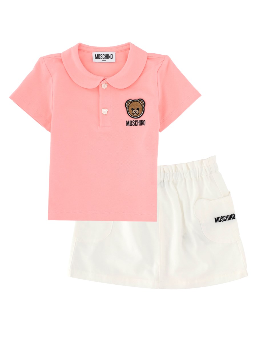 Set polo e gonna con vita elasticizzata
