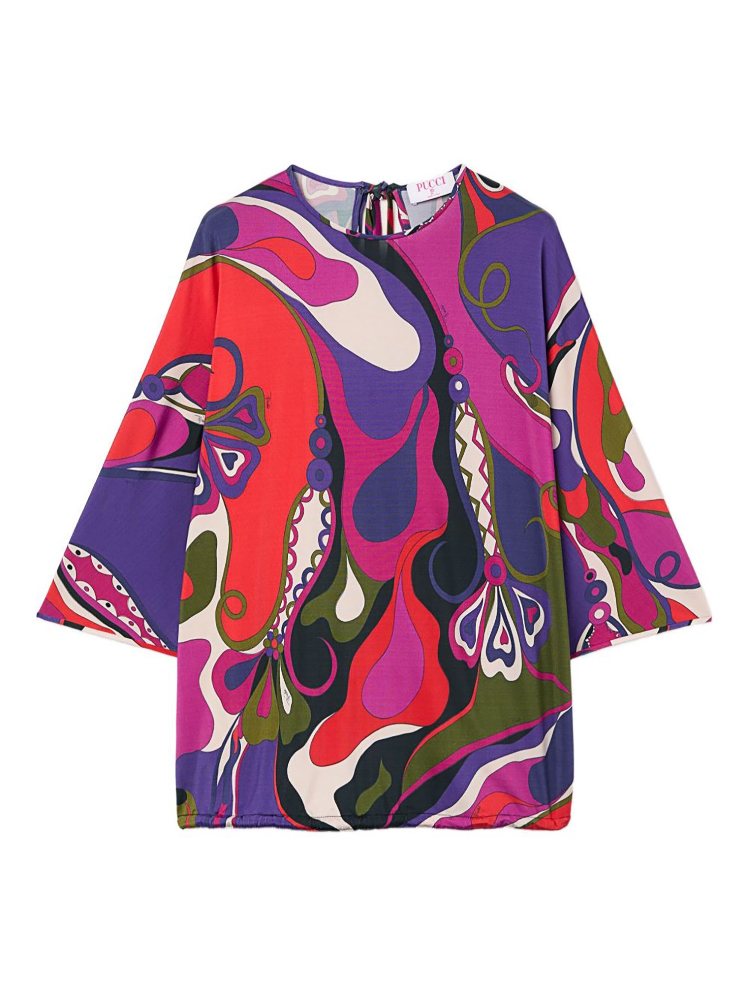 pucci orchid print cape blouse