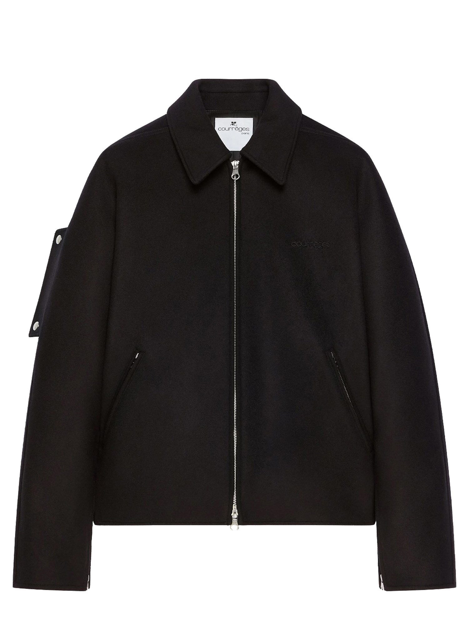 Courrèges Wool Bomber Jacket In Black