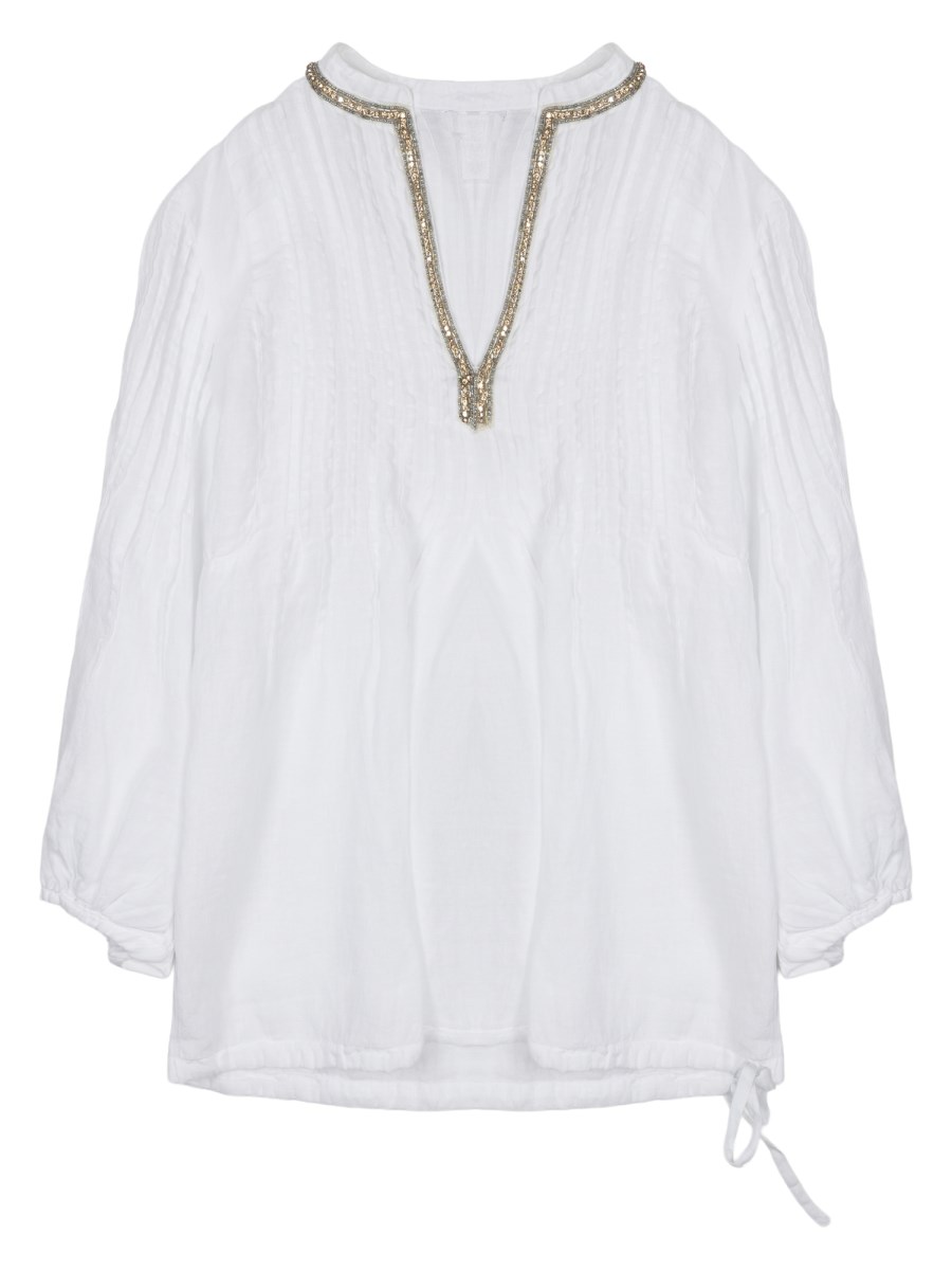 BLUSA IN LINO CON STRASS