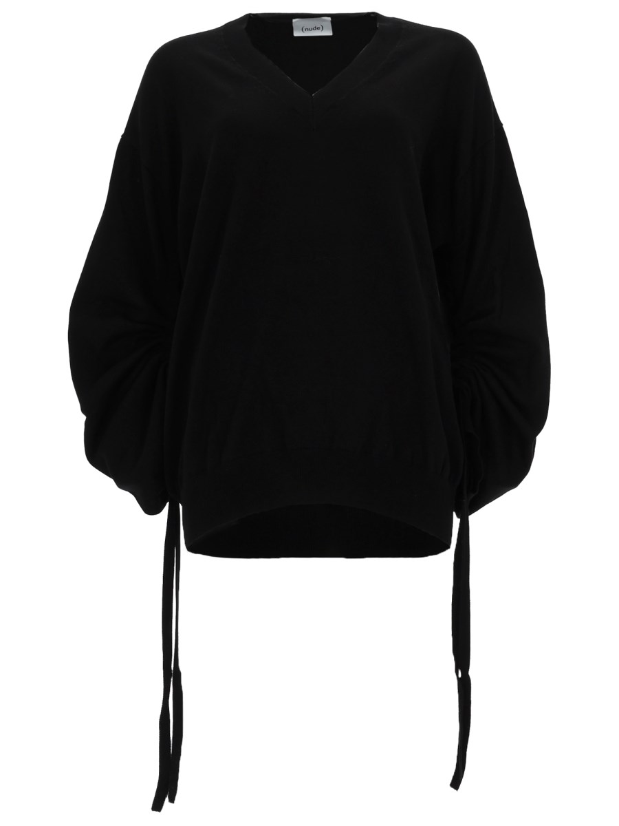 MAGLIA IN COTONE CON SCOLLO A V