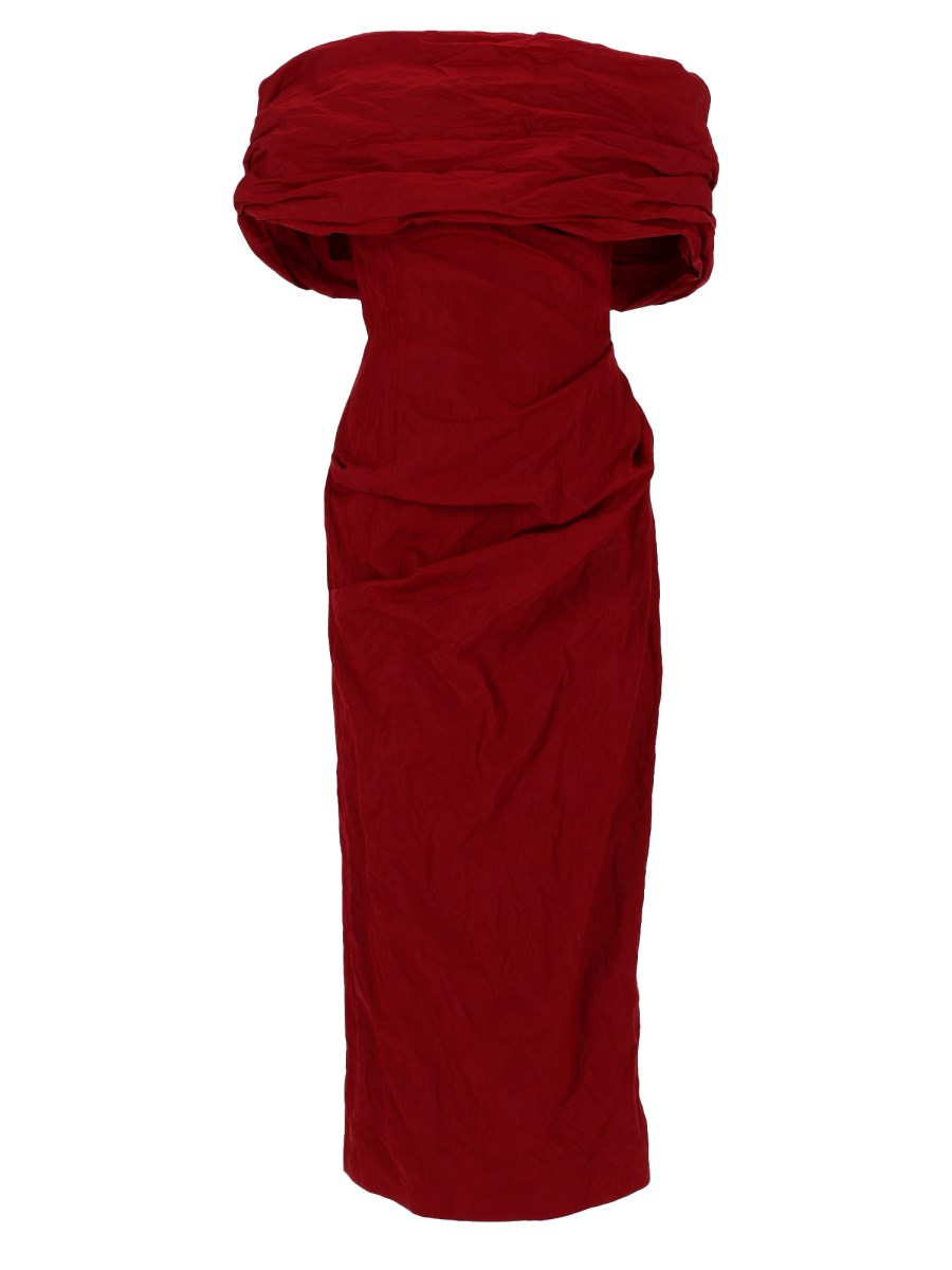 ABITO OFF-SHOULDER MIDI DRAPPEGGIATO