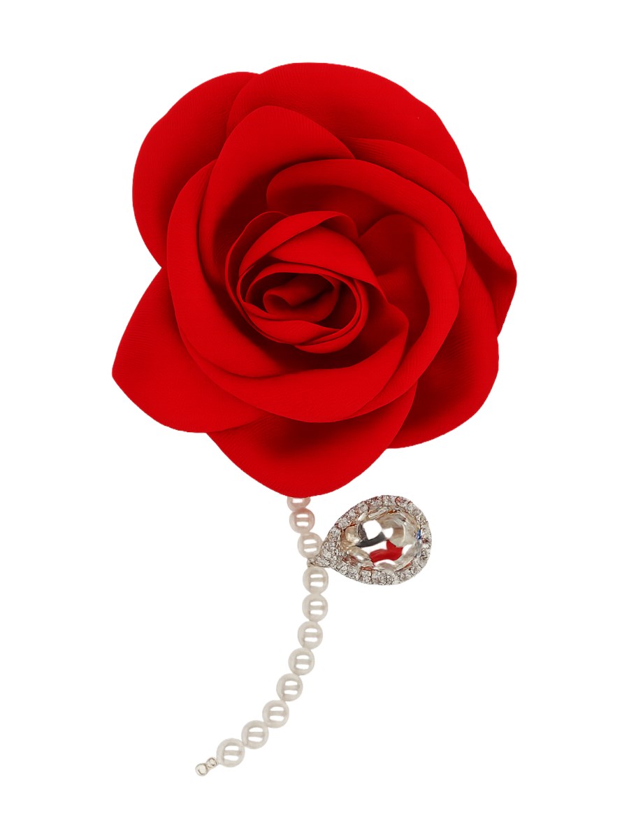 ORECCHINO PENDENTE CON ROSA