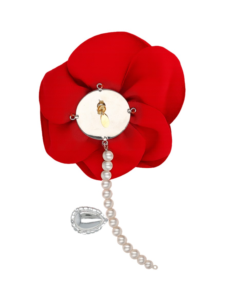 ORECCHINO PENDENTE CON ROSA