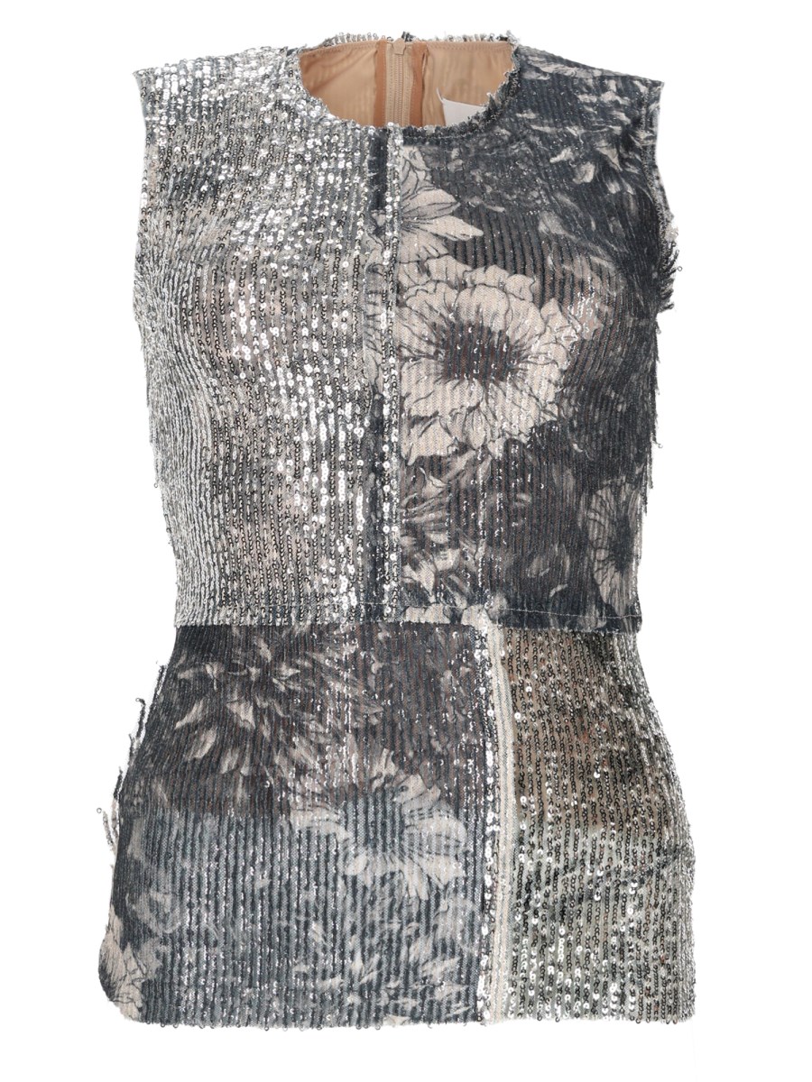 TOP FLOREALE CON PAILLETTES