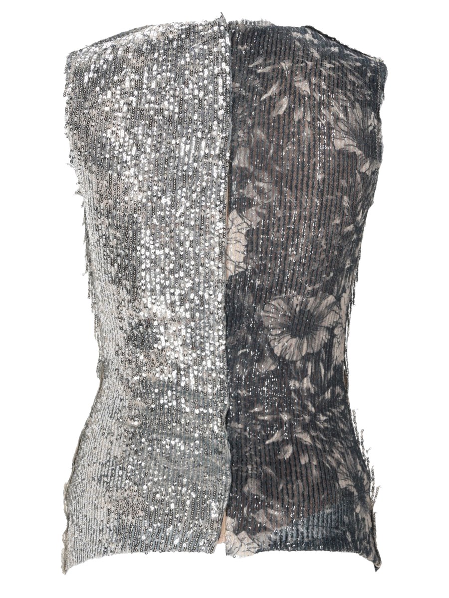 TOP FLOREALE CON PAILLETTES