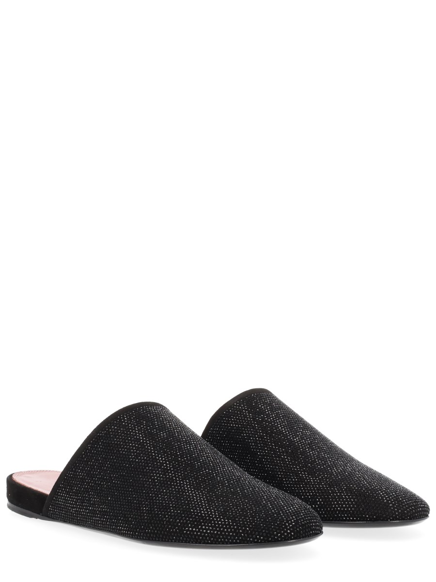 SLIPPER IN PELLE CON STRASS