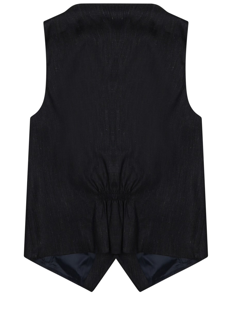 GILET IN LINO CON BOTTONI