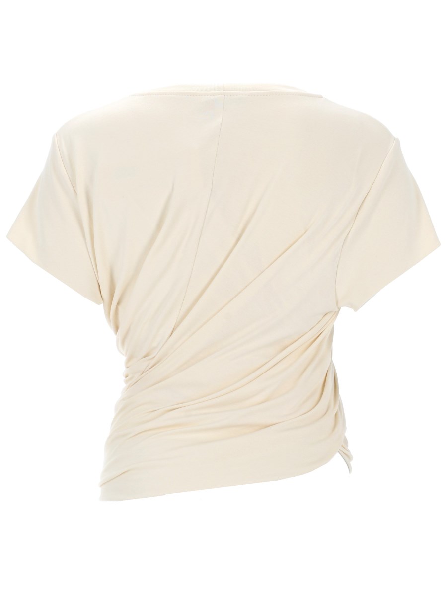 T-SHIRT DRAPPEGGIATA CON NODO LATERALE