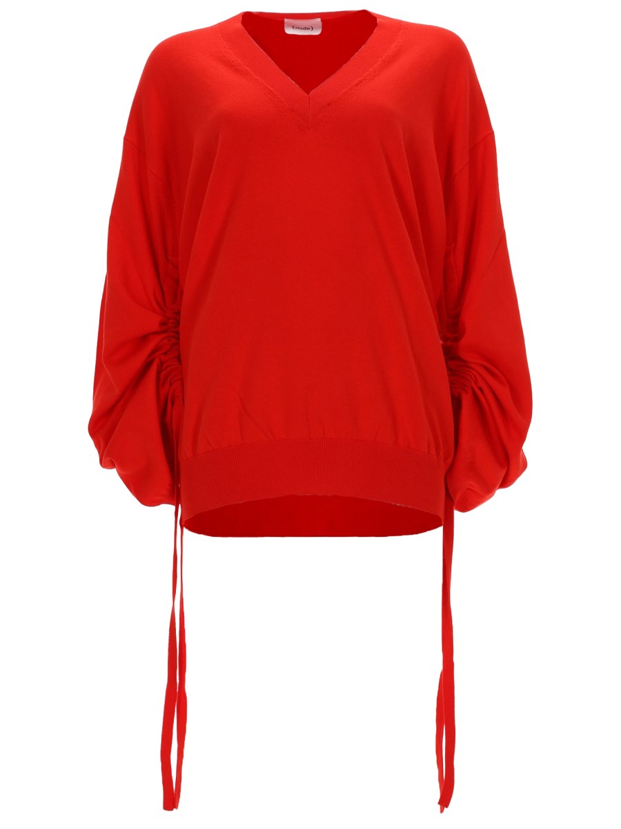 MAGLIA IN COTONE CON SCOLLO A V