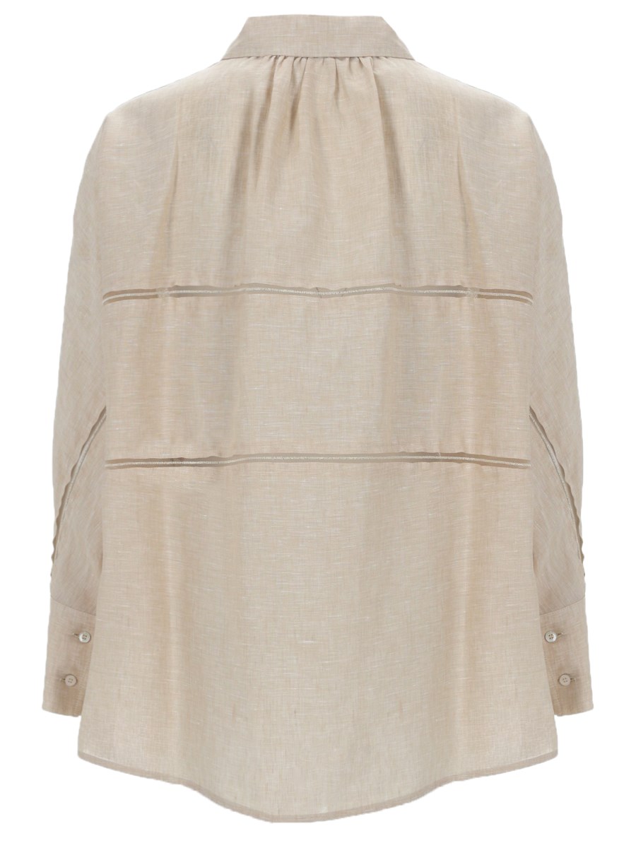 CAMICIA CROPPED IN TELA DI LINO