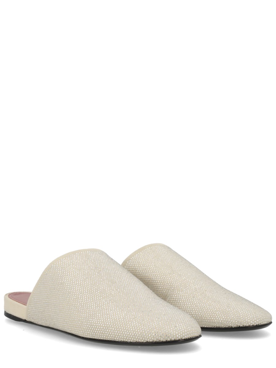 SLIPPER IN PELLE CON STRASS